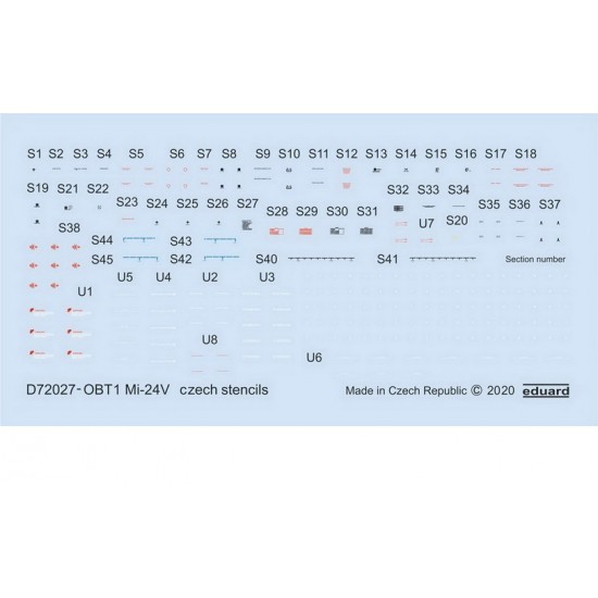 1/72 Mil Mi-24V Stencils Czech Decals for Zvezda kits