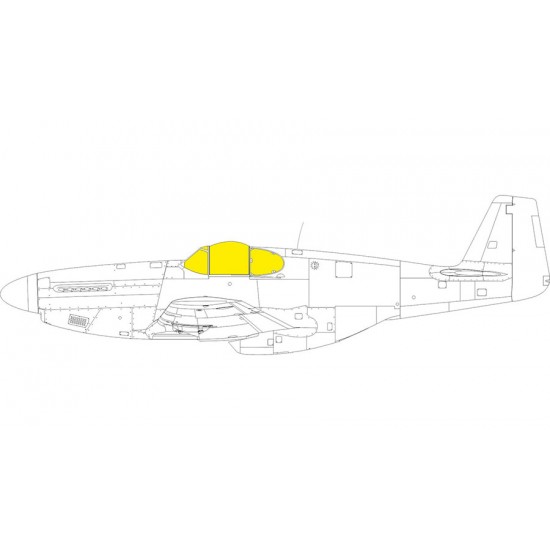 1/48 P-51B/C Mustang Malcolm Hood Canopy Mask for Eduard kits