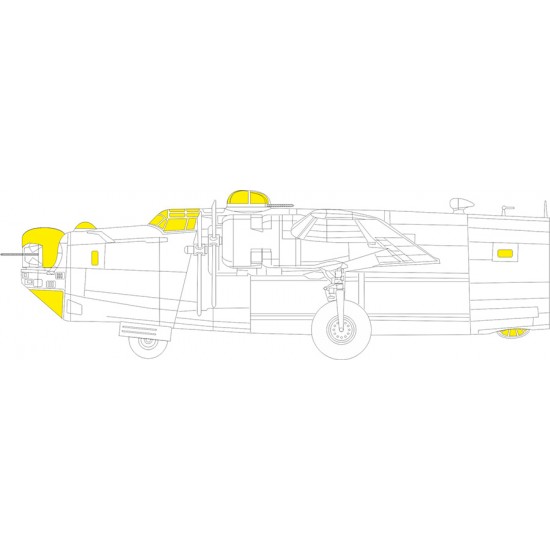 1/48 Consolidated B-24J Liberator Canopy Masking for HobbyBoss kits