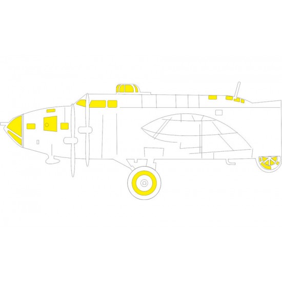 1/48 B-17F Flying Fortress (Alternate Nose, Frame X) Tface Paint Mask for Eduard kits