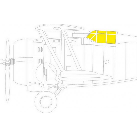 1/48 Grumman F3F-2 Biplane Paint Masking for Academy kits