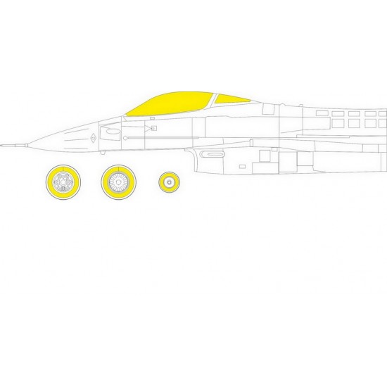 1/48 General Dynamics F-16C Fighting Falcon Block 25/42 Masking for Kinetic