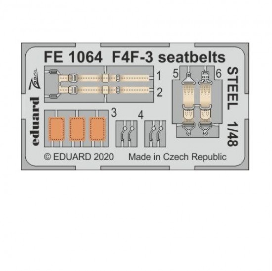 1/48 Grumman F4F-3 Wildcat Seatbelts Steel Detail Set for HobbyBoss kits