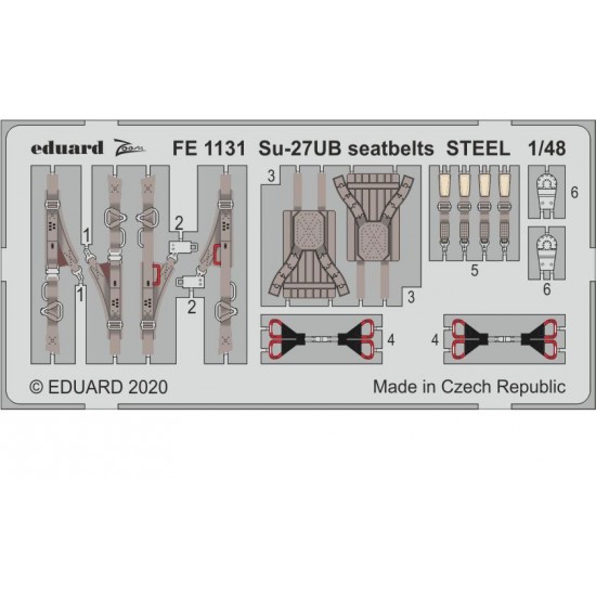 1/48 Sukhoi Su-27UB Seatbelts Detail Set for Kitty Hawk kits