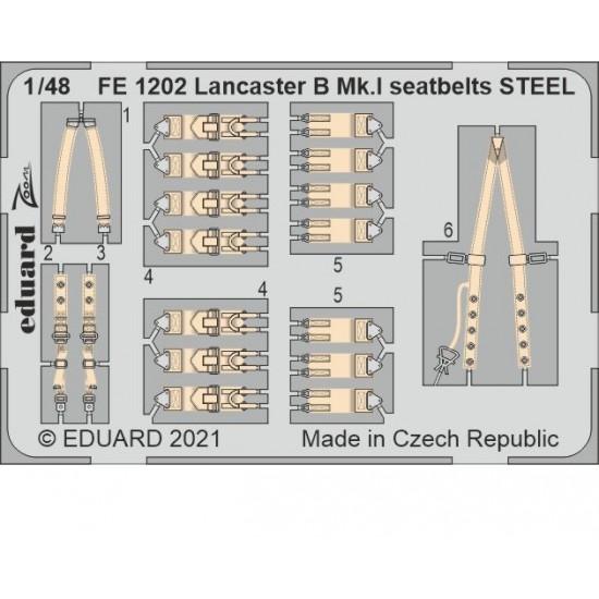 1/48 Avro Lancaster B Mk.I Seatbelts Detail Set for HK Models kits