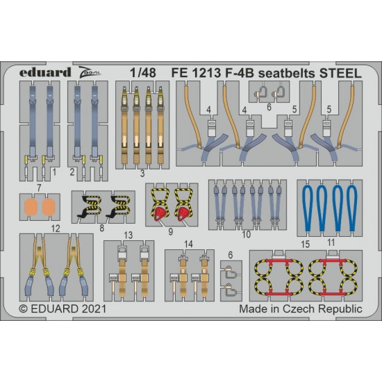 1/48 McDonnell Douglas F-4B Phantom II Seatbelts Detail Set for Tamiya kits