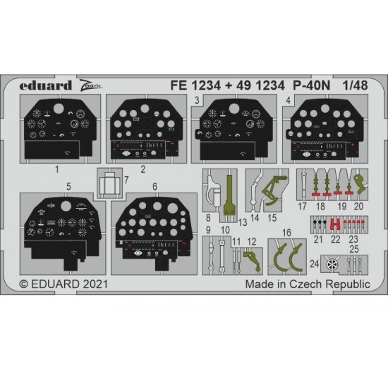 1/48 Curtiss P-40N Warhawk Detail set for Academy kits