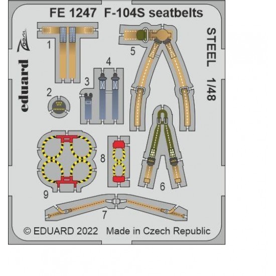 1/48 Aeritalia F-104S Starfighter Seatbelts for Kinetic kits