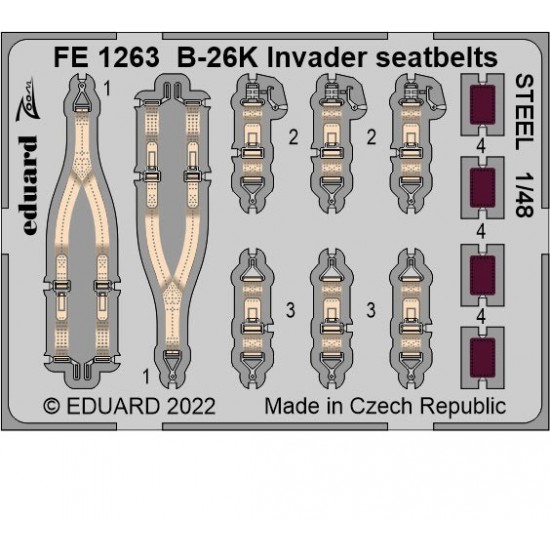 1/48 Douglas B-26K Invader Seatbelts Detail set for ICM kits