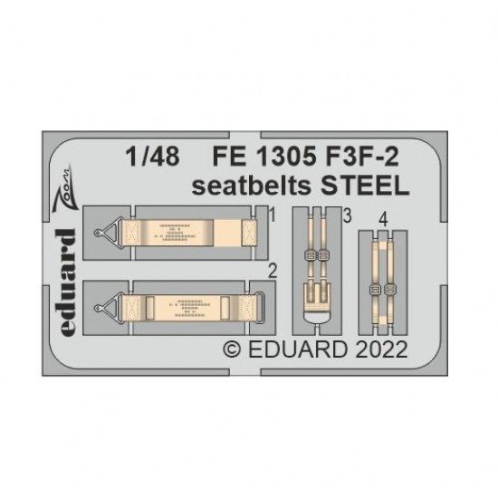 1/48 Grumman F3F-2 Seatbelts set for Academy kits