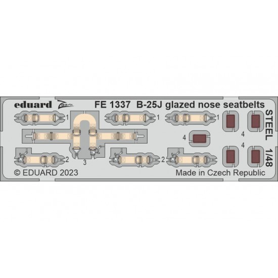 1/48 B-25J Mitchell Glazed Nose Seatbelts Set for HK Model kits