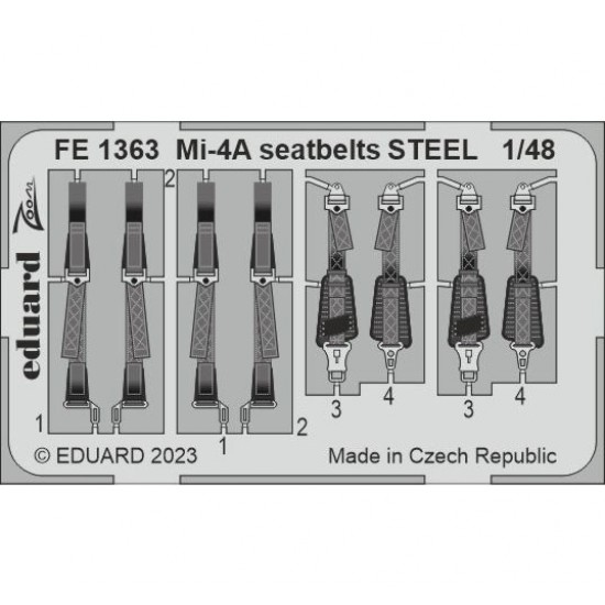 1/48 Mil Mi-4A Seatbelts Detail Set for Trumpeter kits