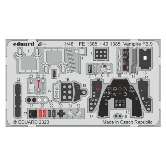 1/48 de Havilland Vampire FB.9 Detail Parts for Airfix kits