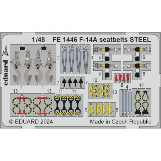 1/48 Grumman F-14A Tomcat Seatbelts for Great Wall Hobby kits