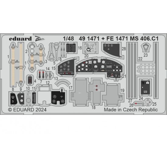 1/48 Morane-Saulnier Ms 406.C1 Detail Set for Dora Wings kits