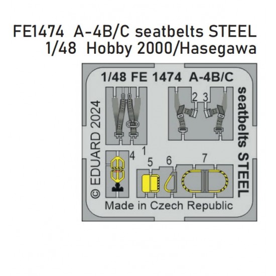 1/48 Douglas A-4B/C Skyhawk Seatbelts PE for Hobby 2000 / Hasegawa kits