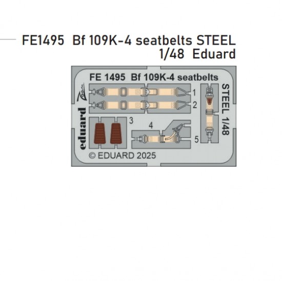 1/48 Messerschmitt Bf 109K-4 Seatbelts for Eduard kits