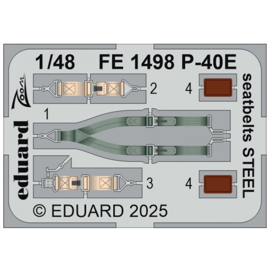 1/48 Curtiss P-40E Warhawk Seatbelts for Eduard kits