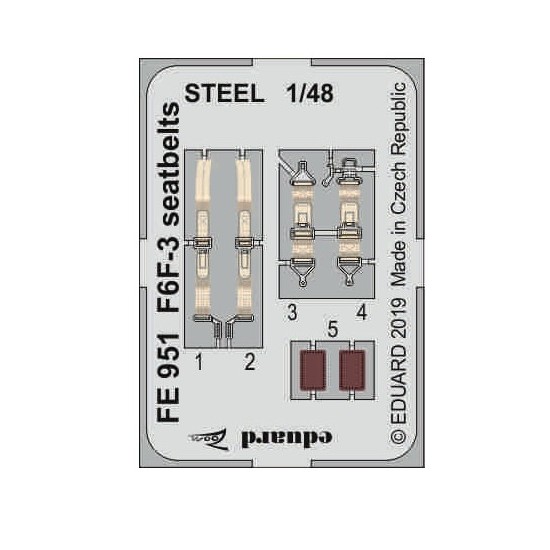 1/48 Grumman F6F-3 Hellcat Seatbelts Steel Detail set for Eduard kits