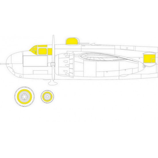 1/32 North American B-25H Mitchell Tface Paint Masking for HK Models kits