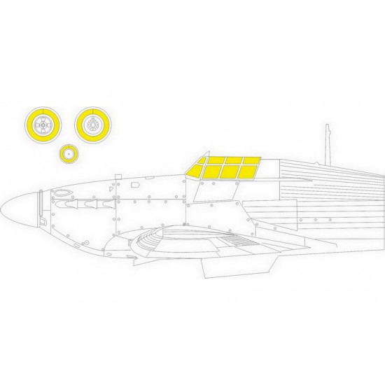 1/32 Hawker Hurricane Mk.IIb Masking for Revell kits