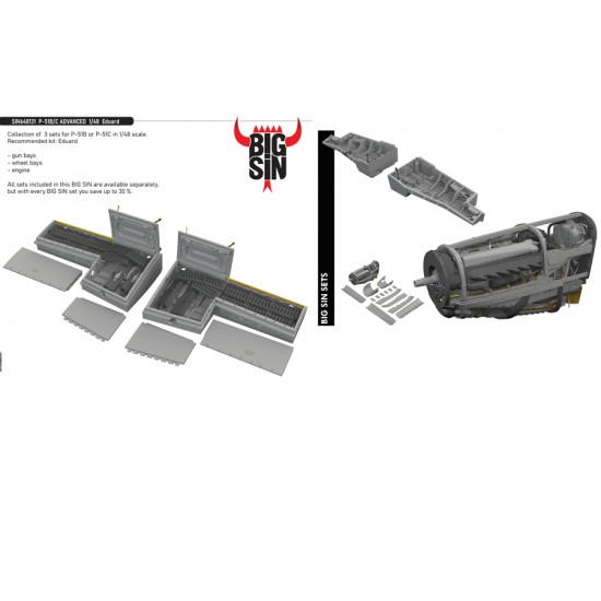 1/48 P-51B/C Mustang Advanced Super Detail Set for Eduard kits