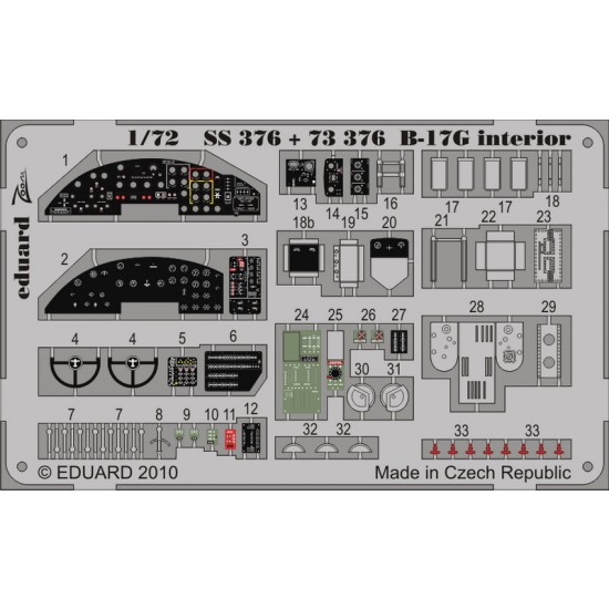 1/72 Boeing B-17G Flying Fortress Interior Colour Photoetch Set Vol.2 for Revell