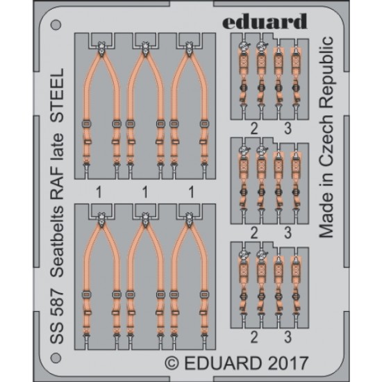 1/72 RAF Late Seatbelts (Steel, 1 Photo-Etched Sheet)