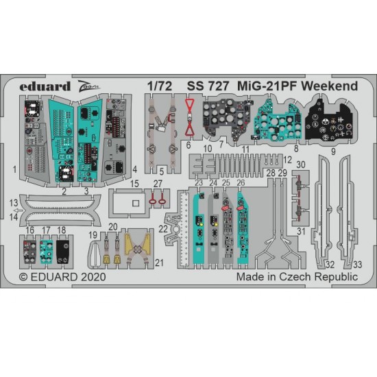 1/72 Mikoyan-Gurevich MiG-21PF Weekend Edition Detail Set for Eduard kits