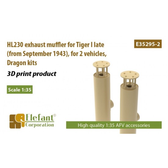 1/35 Tiger I Late (From September 1943) HL230 Exhaust Muffler for Dragon Kits