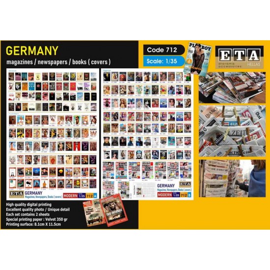 1/35 Modern German Magazines, Newsletter, Books Covers (2 sheets)