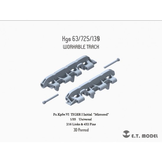 1/35 WWII German TIGER I Initial Workable Track "Mirrored" (3D Printed)