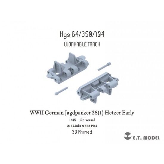 1/35 WWII German Jagdpanzer 38 (t) Hetzer Early Workable Track (3D Printed)