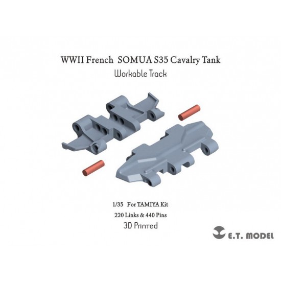 1/35 WWII French SOMUA S35 Cavalry Tank Workable Track for Tamiya kits