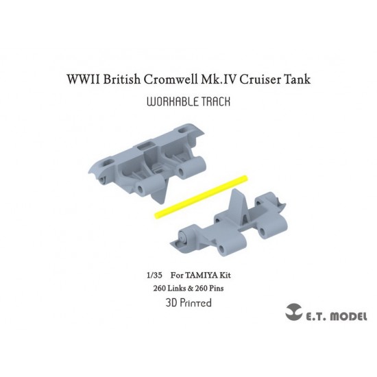 1/35 WWII British Cromwell Mk.IV Cruiser Tank Workable Track (3D Printed) for Tamiya Kit