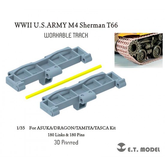 1/35 WWII US ARMY M4 Sherman T66 Workable Track for Asuka/Dragon/Tamiya/Tasca Kit