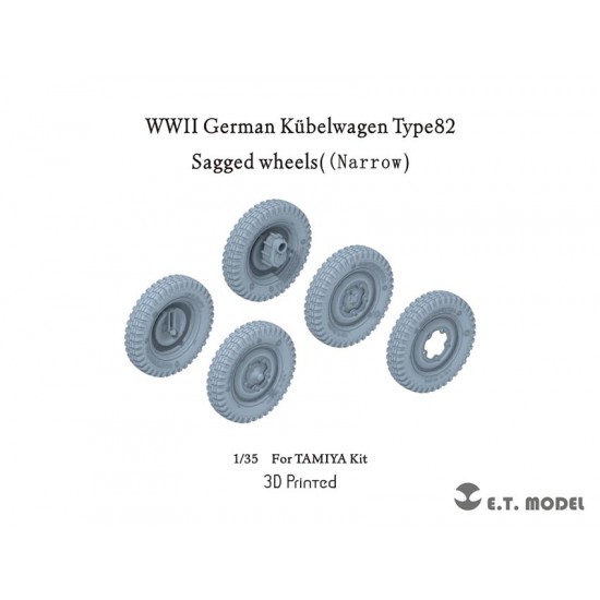 1/35 WWII German Kubelwagen Type 82 Sagged Wheels (Narrow) for Tamiya kits