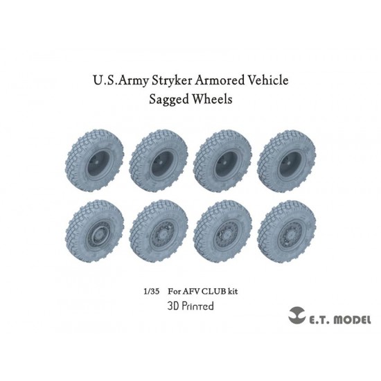 1/35 US Army Stryker Armored Vehicle Sagged Wheels for AFV Club kit