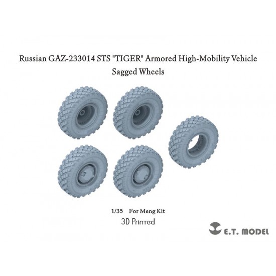 1/35 Russian GAZ-233014 STS "TIGER" Armoured High-Mobility Vehicle Sagged Wheels for Meng kits