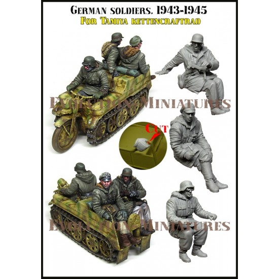 1/35 Geuman Soldiers, 1943-1945 for Tamiya Kettencraftrrad (3 figures)