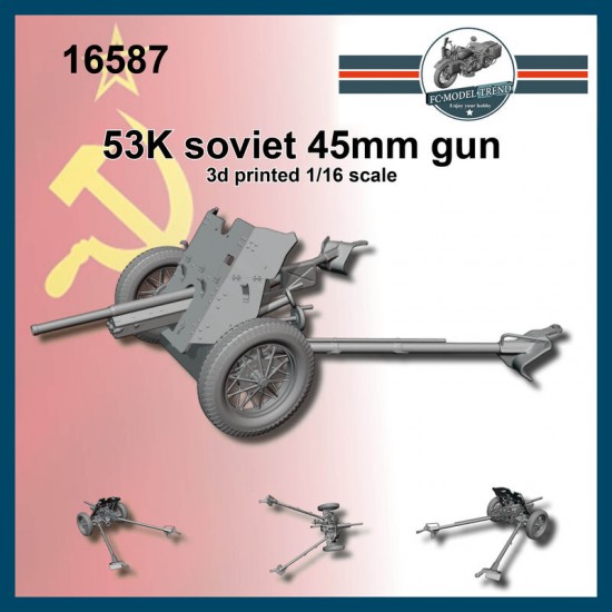 1/16 Soviet K53 45mm Gun 3D Printed Kit