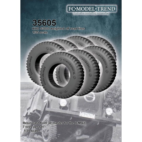 1/35 KHD German Truck Weighted Tyres for ICM Kit