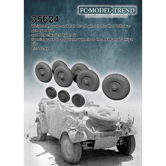 1/35 Kubelwagen and Volkswagen Balloon Weighted Wheels for RFM/Tamiya kits