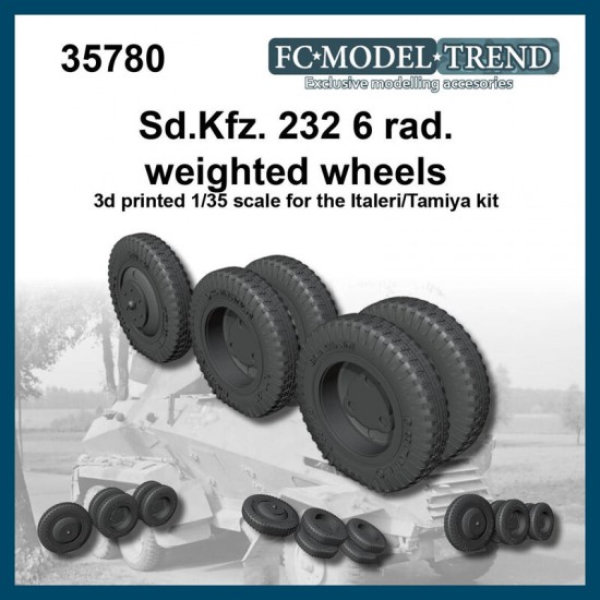 1/35 SdKfz. 232 6 Rad, Weighted Wheels for Tamiya/Italeri kits
