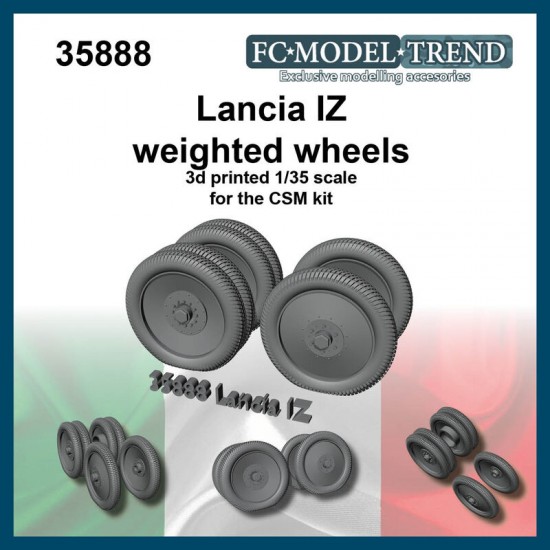 1/35 Lancia IZ Weighted Wheels for CSM kits