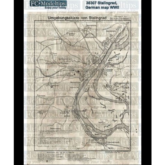 1/35 Self-adhesive Paper Base - WWII German Map of Stalingrad