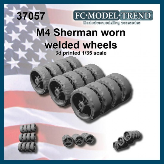 1/35 M4 Sherman Early Worn Wheels