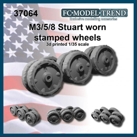 1/35 M3/5 Stamped Worn Wheels