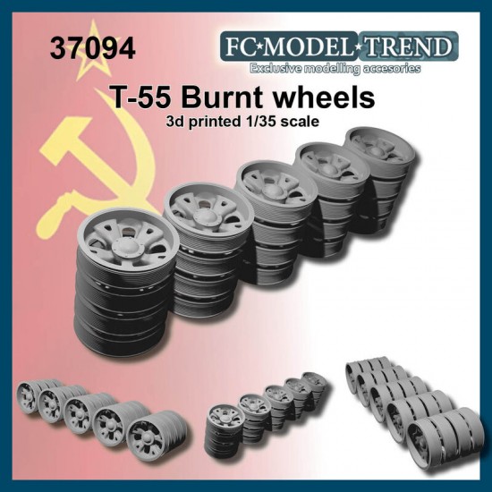 1/35 T-55 Burnt Wheels