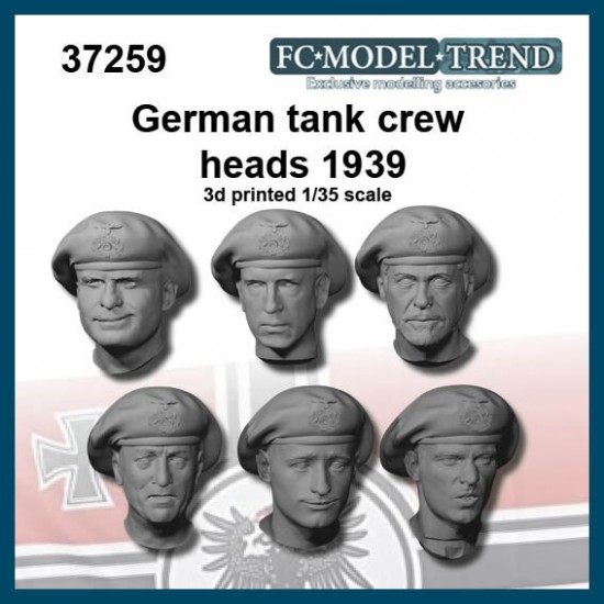 1/35 WWII German Tank Crew Heads 1939